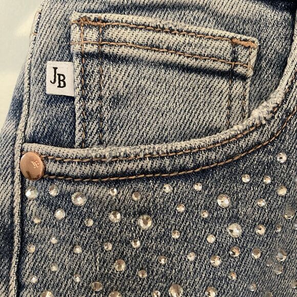 NWT Judy Blue Jean Shorts Women Small High Waist Rhinestone Cut Offs Festival - Picture 9 of 16